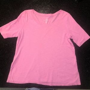 J Jill  Pink Short Sleeve T-Shirt- Petite Medium ~ 100% Cotton